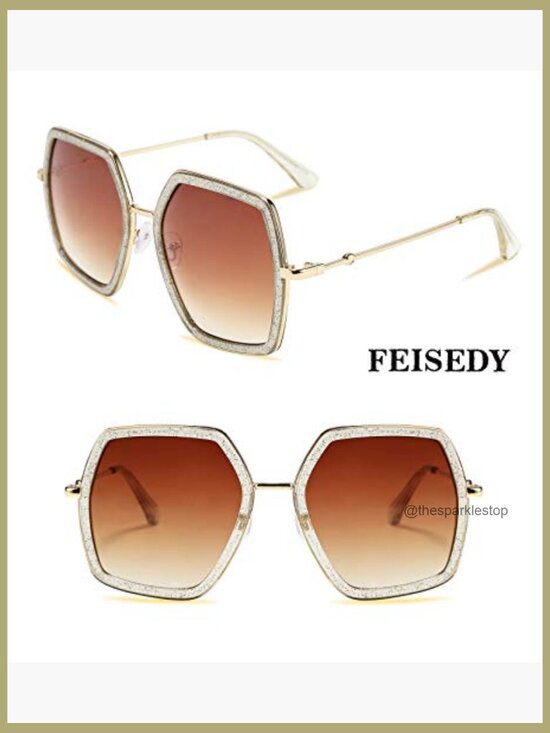Large Hexagon Sunglasses Irregular Design Fashion Geometric